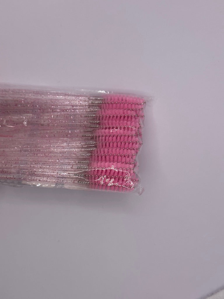 Pink Sparkly Eyelash Spoolies (pack of 50)