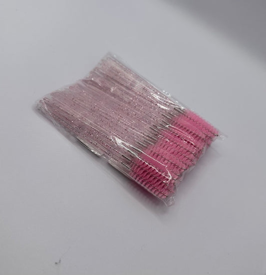 Pink Sparkly Eyelash Spoolies (pack of 50)